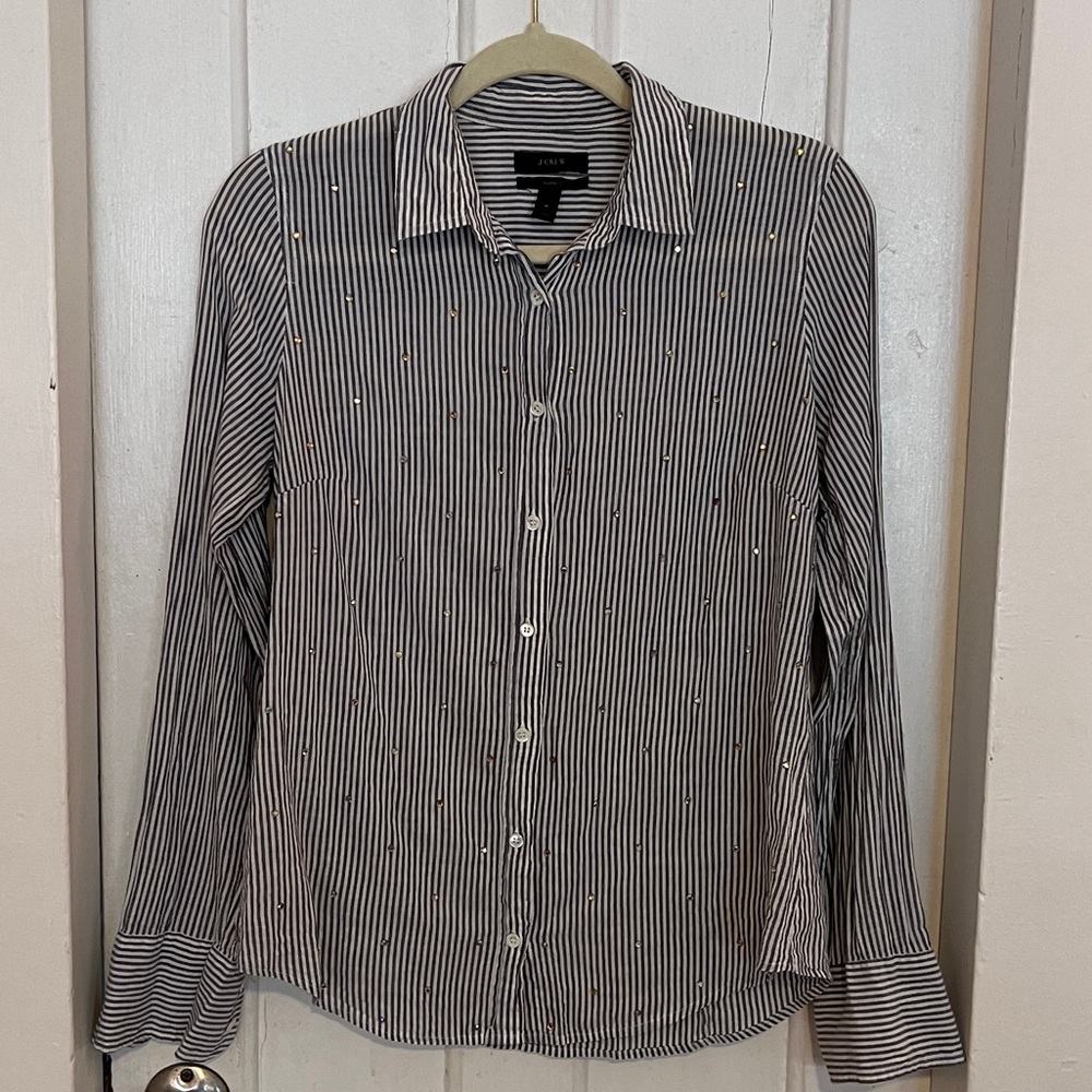 J. Crew rhinestone Oxford shirt, women’s 4